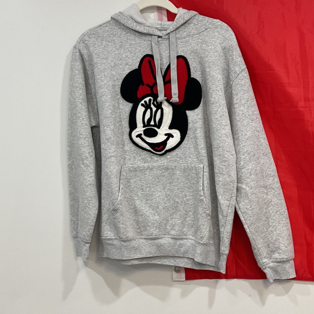 Gray Minnie Mouse Hoodie Sweater